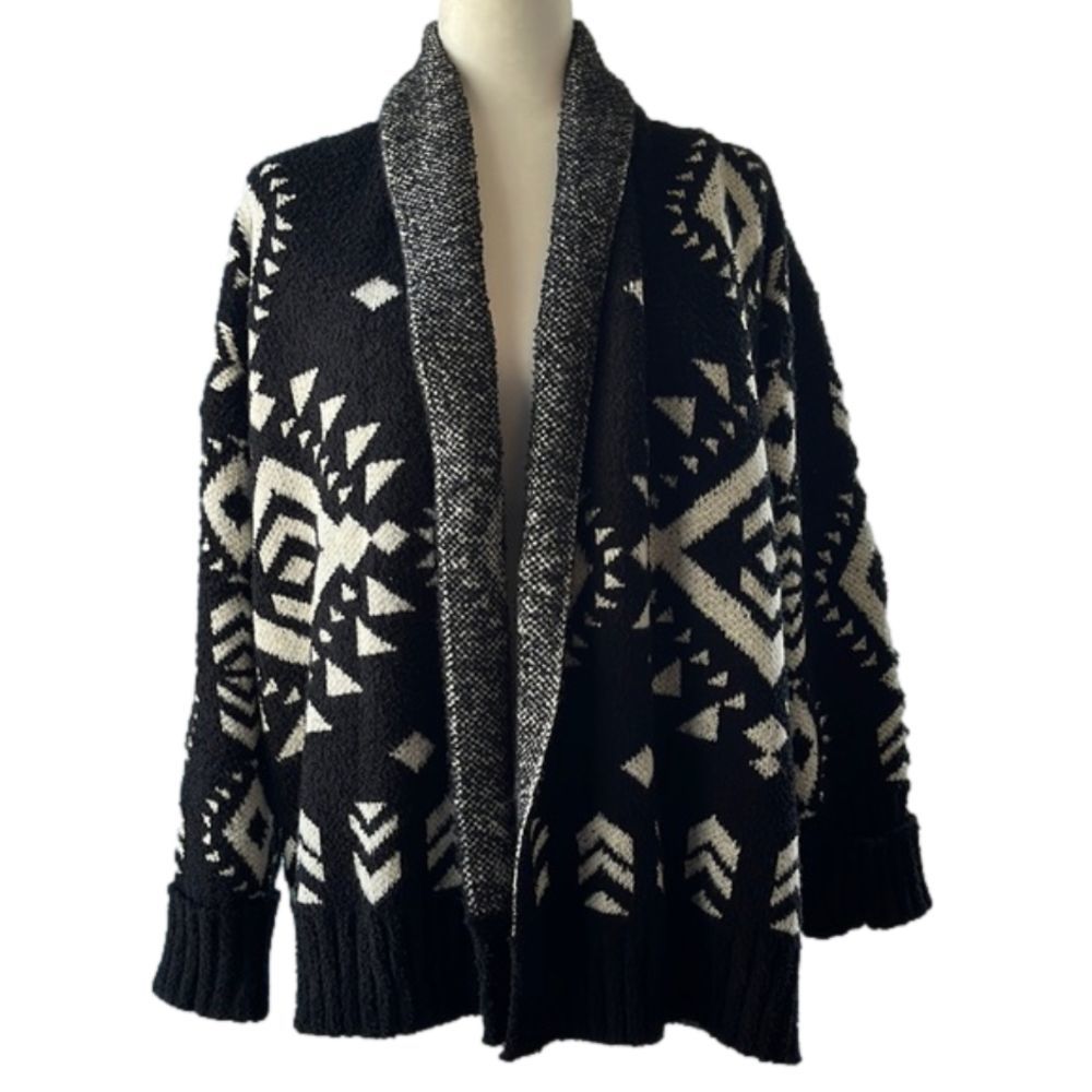 Oliver.O by Escio oversized cozy cardigan / geometric print size M